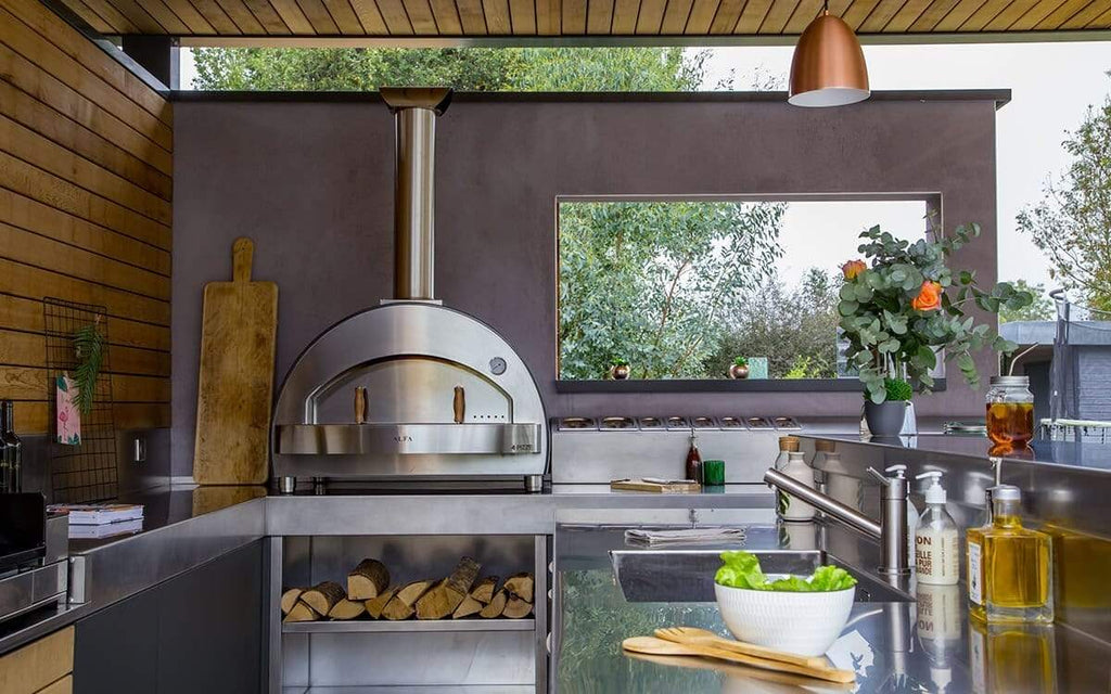 ALFA Wood Fired Oven Alfa Pizza 4 Pizze Wood Fired Oven with Base