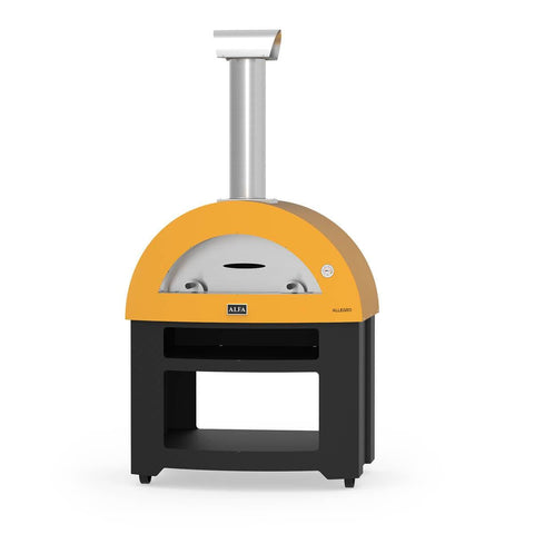 Image of ALFA Wood Fired Oven Fire Yellow / Base / No-Attachment Alfa Pizza Allegro Wood Fired Oven with Base