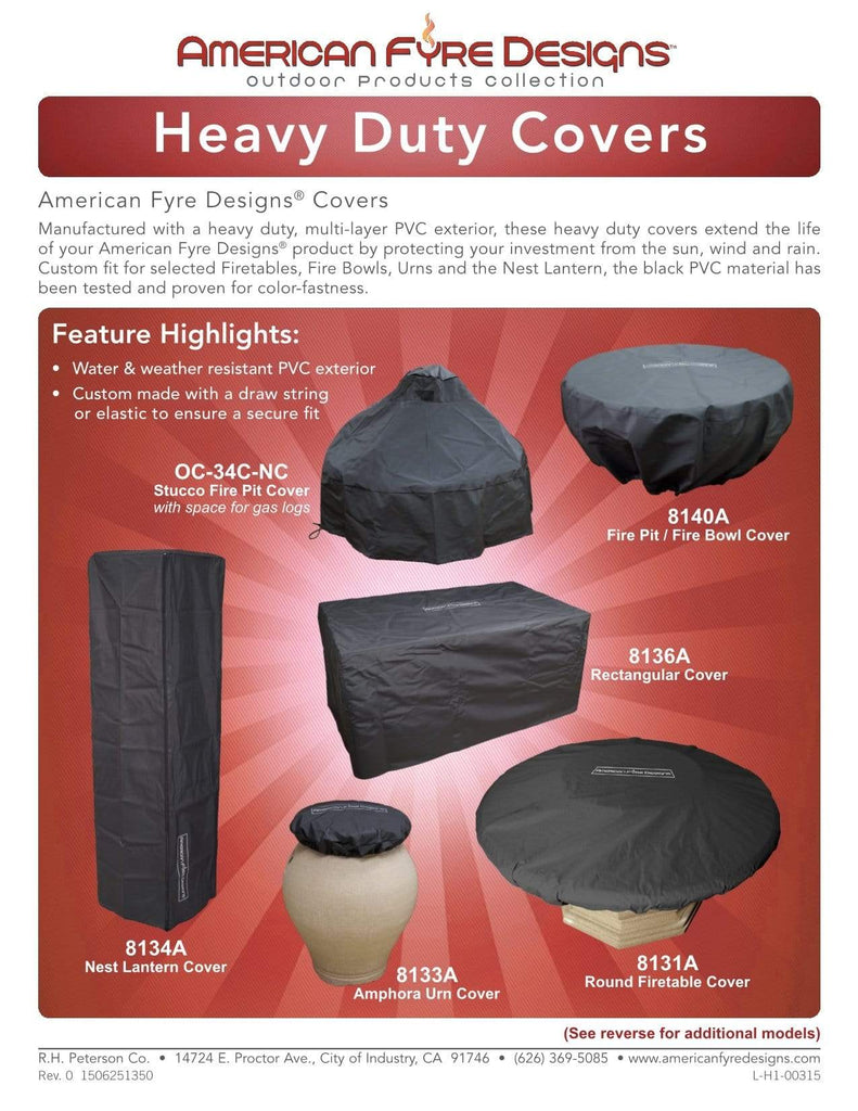 American Fyre Designs Covers AFD - 48" Round Firetable Cover (Model 8135A)