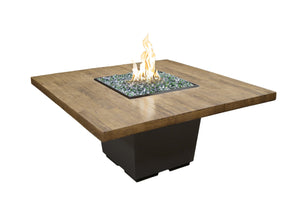 American Fyre Designs Reclaimed Wood Cosmo Square Dining Height Firetable
