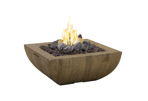 Image of American Fyre Designs Firebowls Reclaimed Wood Bordeaux Square Fire Bowl