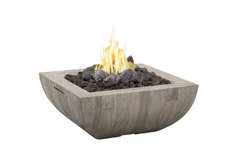 Image of American Fyre Designs Firebowls Reclaimed Wood Bordeaux Square Fire Bowl