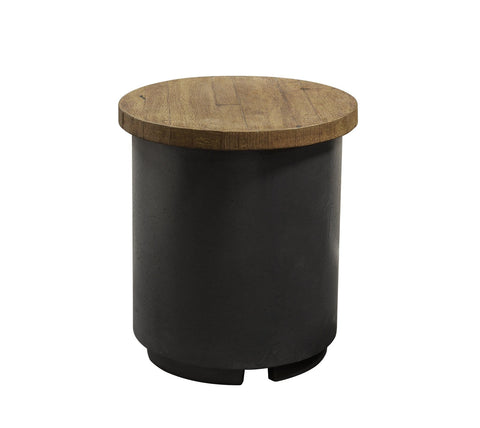 American Fyre Designs Firetable Accessories AFD - Reclaimed Wood Contempo Tank End Table, French Barrel Oak