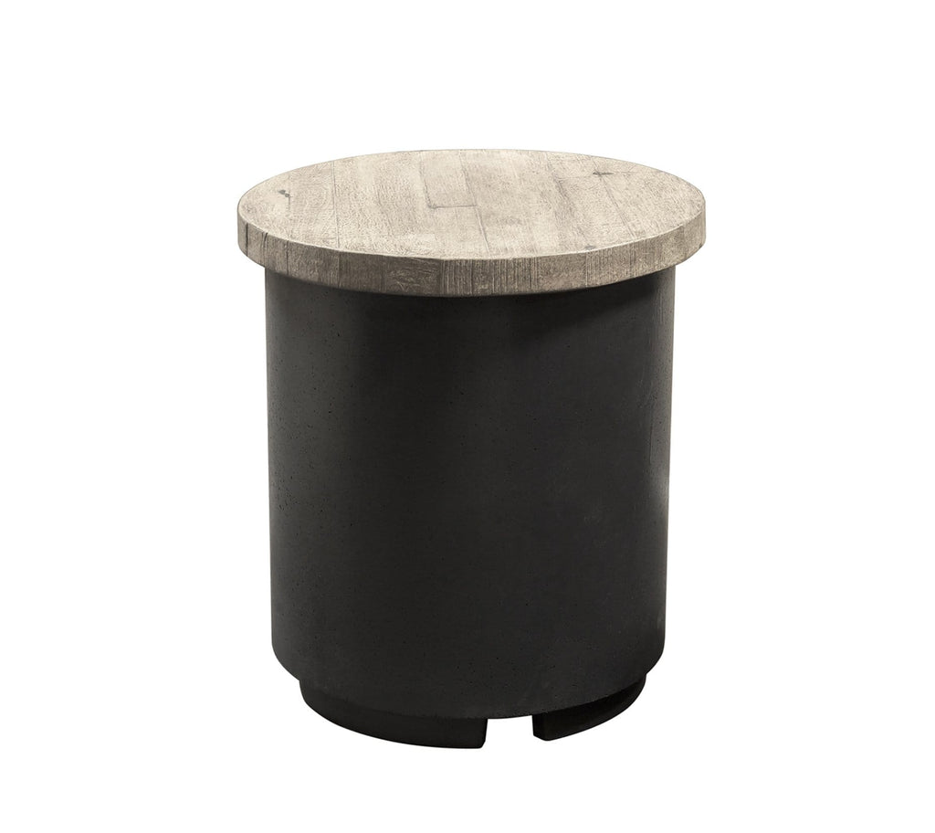 American Fyre Designs Firetable Accessories AFD - Reclaimed Wood Contempo Tank End Table, Silver Pine