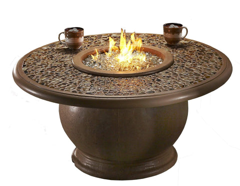 Image of American Fyre Designs Firetable Amphora Firetable with Artistan Glass Top