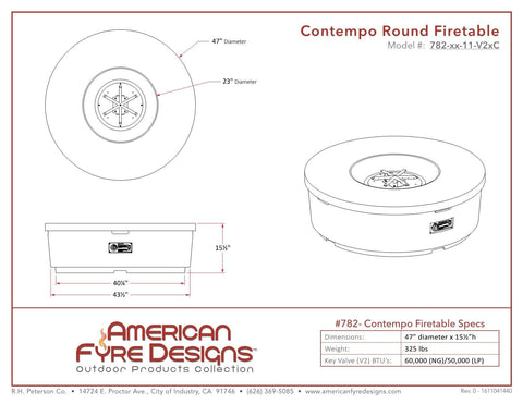 Image of American Fyre Designs Firetable Contempo Round Firetable