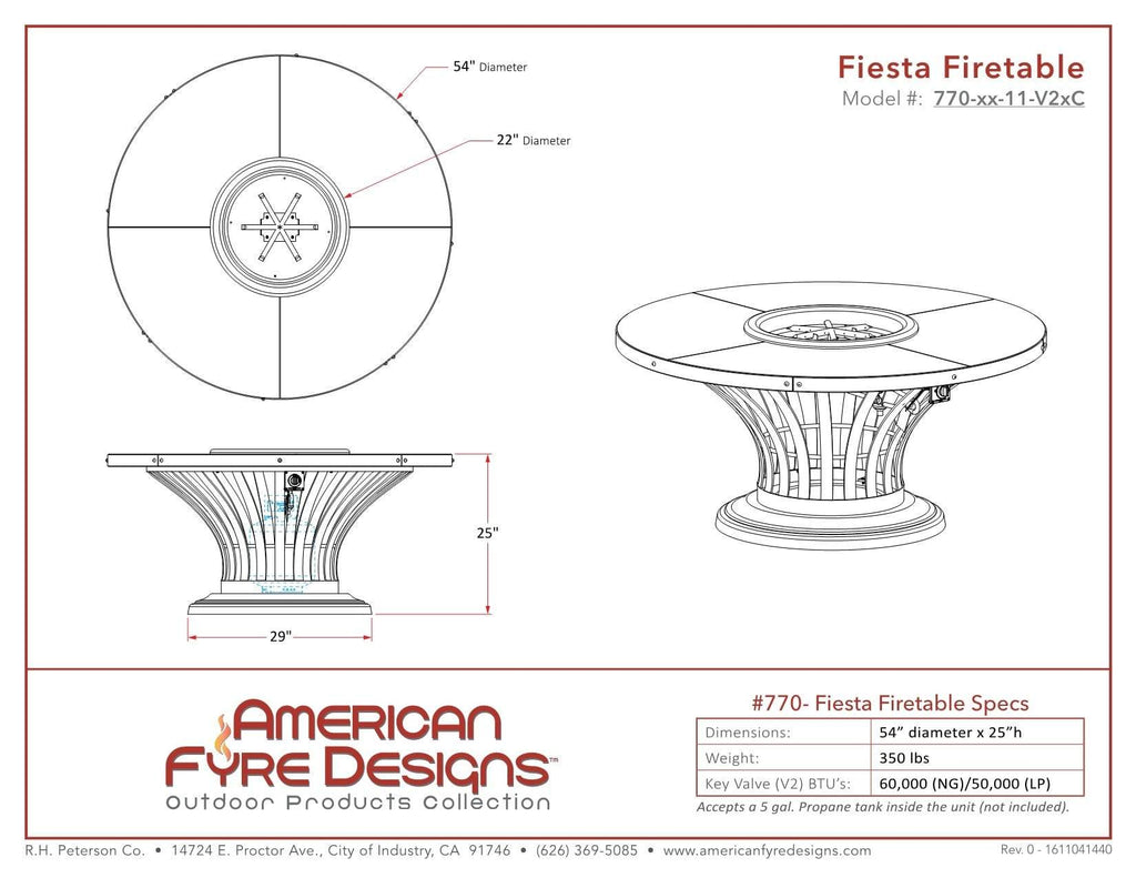 American Fyre Designs Firetable Fiesta Firetable