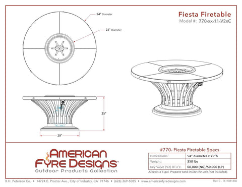 Image of American Fyre Designs Firetable Fiesta Firetable