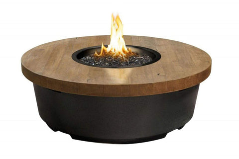Image of American Fyre Designs Firetable Reclaimed Wood Contempo Round Firetable