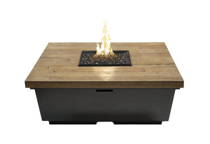 American Fyre Designs Firetable Reclaimed Wood Contempo Square Firetable