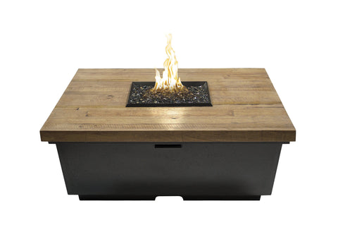 Image of American Fyre Designs Firetable Reclaimed Wood Contempo Square Firetable
