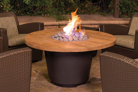Image of American Fyre Designs Firetable Reclaimed Wood Cosmo Round Firetable