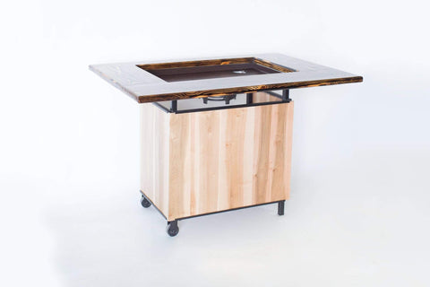 Image of American Fyre Designs Flattop Grill Backyard Hibachi Grill : Sweet Maple