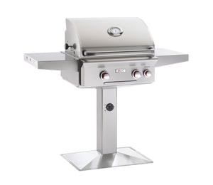 AOG Post Mount Grill AOG 24-in In-Ground Grill "L" Series with Back Burner and Rotisserie Kit