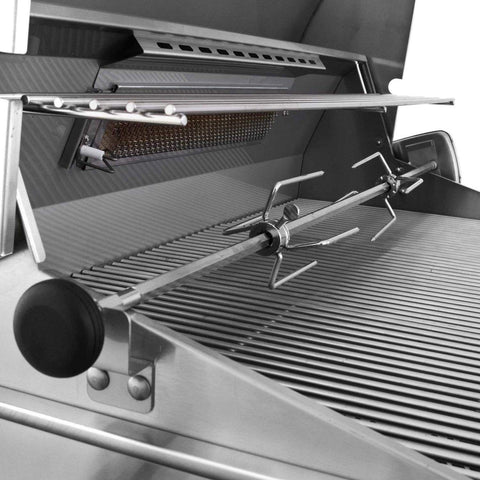 Image of AOG Post Mount Grill AOG 24-in In-Ground Grill "L" Series with Back Burner and Rotisserie Kit