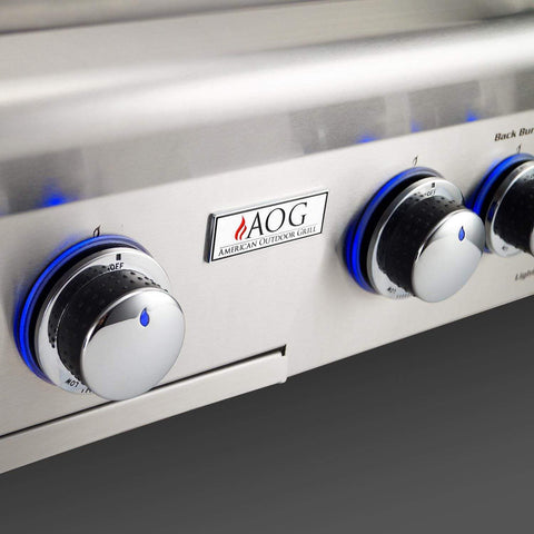 Image of AOG Post Mount Grill AOG 24-in In-Ground Grill "L" Series with Back Burner and Rotisserie Kit