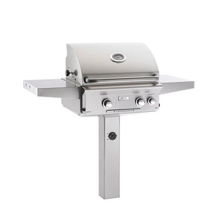 AOG Post Mount Grill AOG 24-in Patio Post Mount Grill "L" Series with Back Burner and Rotisserie Kit