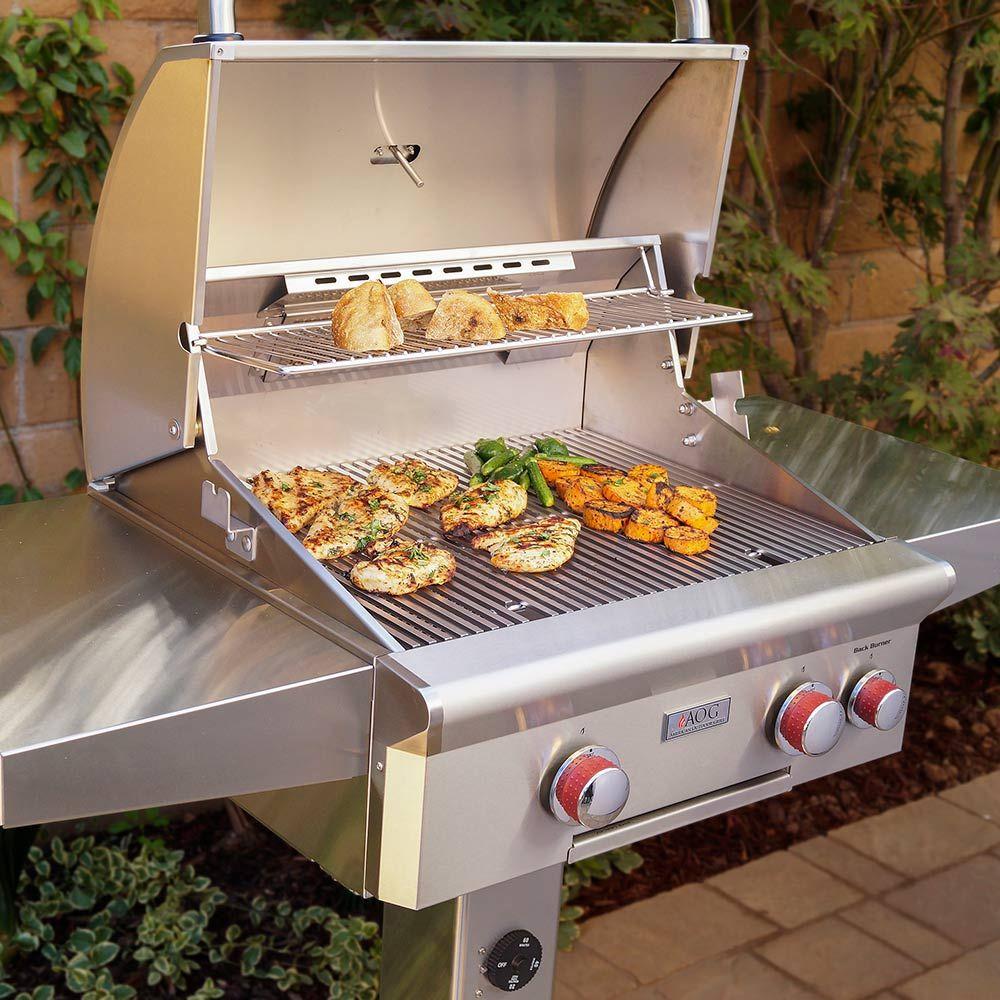 AOG Post Mount Grill Natural Gas AOG Grill 24 Inch Gas Grill On In-Ground Post 24NGT