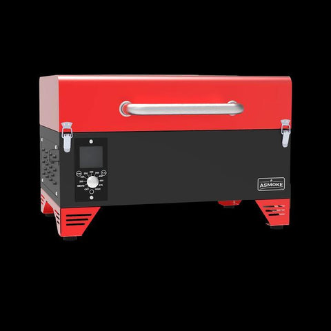 Image of Asmoke Pellets Grill APPLE RED Asmoke As300 Portable Grill Free Starter Kit + Bonus 40 Lbs of Applewood Pelletsobe)