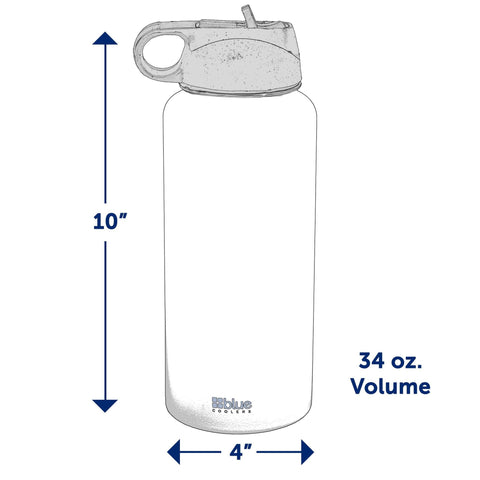 Image of Blue Coolers Companion Cooler Blue Coolers Drinkware 32 oz. Steel Double-wall Vacuum Insulated Flask (Flip Top Lid)
