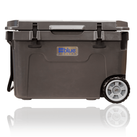 Image of Blue Coolers Companion Cooler Gray Blue Coolers 55 Quart Ice Vault Roto-Molded Cooler (w/ Wheels)