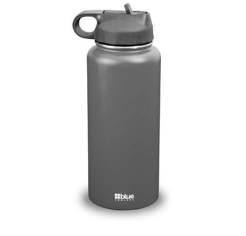 Image of Blue Coolers Companion Cooler Grey Blue Coolers Drinkware 32 oz. Steel Double-wall Vacuum Insulated Flask (Flip Top Lid)
