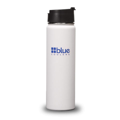 Blue Coolers Companion Cooler White Blue Coolers Drinkware 20 oz. Steel Double-wall Vacuum Insulated Flask (Snap Top Lid)
