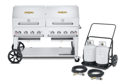 Crown Verity 60" Grill Package Liquid Propane Crown Verity Professional Series 60" Mobile Grill & Propane Cart- 2x Dome Pkg