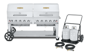 Crown Verity 72" Grill Package Liquid Propane Crown Verity Professional Series 72" Mobile Grill & Propane Cart - 2x Dome Pkg