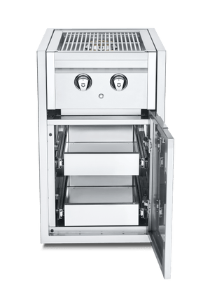 Crown Verity Built-In Dual Side Burner Crown Verity Infinite Series Small Cabinet with Built-In Dual Side Burner & Two Single Drawers