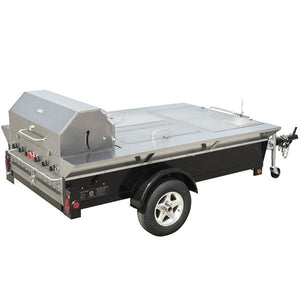 Crown Verity Tailgate Grill Liquid Propane Crown Verity Professional Series Towable Grill Tailgate Grill - 69" with Storage Compartments Built-In Sink