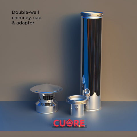 Cuore Accessories Cuore Double-wall Chimney, Cap & Adaptor