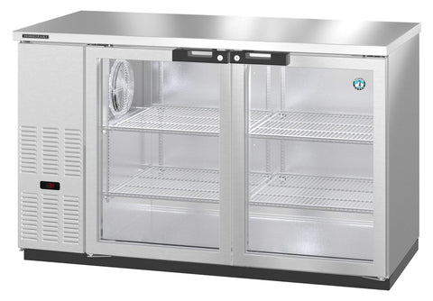 Image of Hoshizaki Back Bar Refrigerators BB59-G-S Hoshizaki BB59-G, Refrigerator, Two Section, Black Vinyl Back Bar Back Bar, Glass Doors