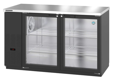 Image of Hoshizaki Back Bar Refrigerators BB59-G-S Hoshizaki BB59-G, Refrigerator, Two Section, Black Vinyl Back Bar Back Bar, Glass Doors