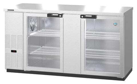 Image of Hoshizaki Back Bar Refrigerators BB69-G-S Hoshizaki BB69-G, Refrigerator, Two Section, Black Vinyl Back Bar Back Bar, Glass Doors