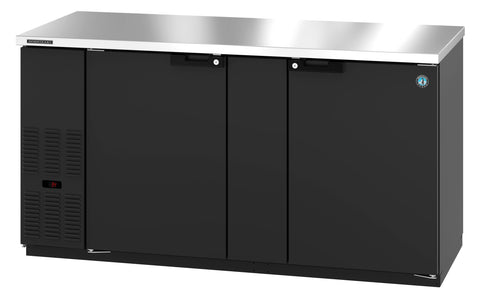 Image of Hoshizaki Back Bar Refrigerators BB69-S Hoshizaki BB69, Refrigerator, Two Section, Black Vinyl Back Bar Back Bar, Solid Doors