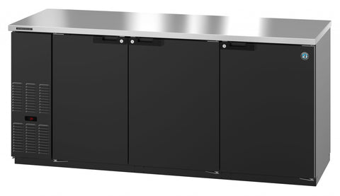 Image of Hoshizaki Back Bar Refrigerators BB80-S Hoshizaki BB80, Refrigerator, Three Section, Black Vinyl Back Bar Back Bar, Solid Doors