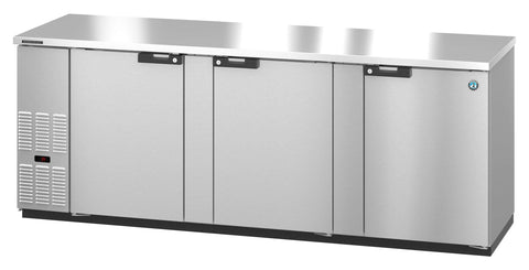 Image of Hoshizaki Direct Draw Refrigerator BB95-S Hoshizaki BB95, Refrigerator, Three Section, Black Vinyl Back Bar Back Bar, Solid Doors