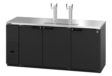 Image of Hoshizaki Direct Draw Refrigerator DD80-S Hoshizaki DD80, Refrigerator, Three Section, Black Vinyl Back Bar Direct Draw, Solid Doors