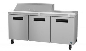 Hoshizaki Prep Tables Hoshizaki SR72A-12, Refrigerator, Three Section Sandwich Prep Table, Stainless Doors