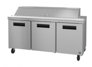 Hoshizaki Prep Tables Hoshizaki SR72A-18, Refrigerator, Three Section Sandwich Prep Table, Stainless Doors