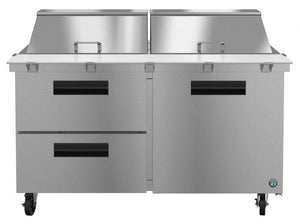 Hoshizaki Refrigerated Equipment Stands Hoshizaki SR60A-24MD2, Refrigerator, Two Section Mega Top Prep Table, Drawer/Door Combo