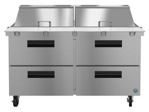 Hoshizaki Refrigerated Equipment Stands Hoshizaki SR60A-24MD4, Refrigerator, Two Section Mega Top Prep Table, Stainless Drawers