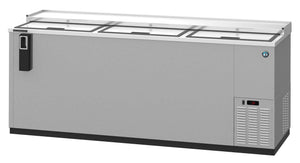 Hoshizaki CC80, Refrigerator, Three Section, Black Vinyl Back Bar Bottle Cooler, Slide Top Doors