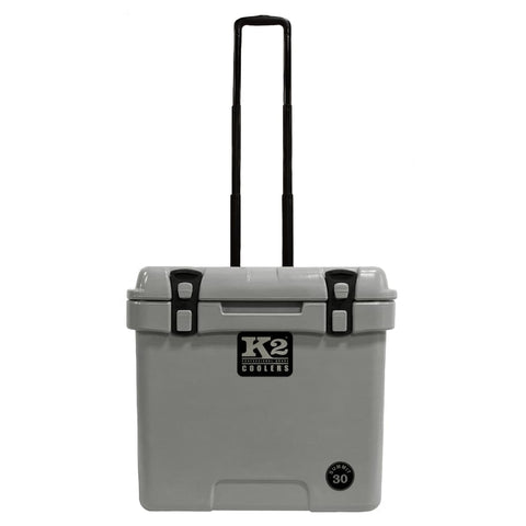 K2 Coolers Coolers Steel Grey K2 Coolers Summit 30 Qt. Cooler with Wheels, Glacier White