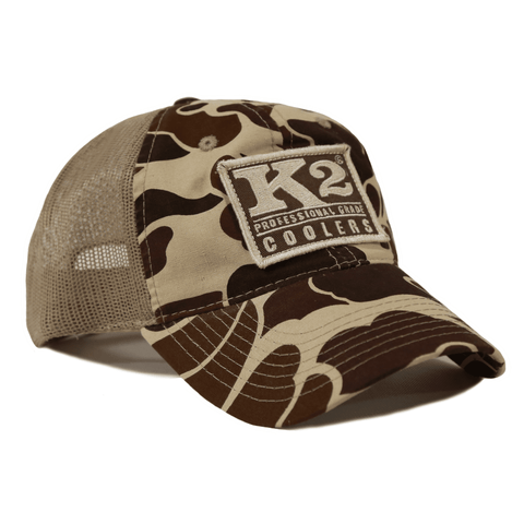 Image of K2 Coolers Hats Brown/tan W/tan Logo K2 Coolers Trucker Hat