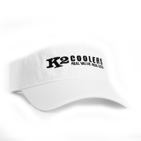 Image of K2 Coolers Hats White with Navy Logo K2 Coolers Visor