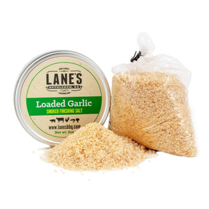 Lane's BBQ Salts 14.4/16 oz 6 bottles to case Lane's BBQ Loaded Garlic