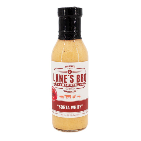 Lane's BBQ Sauces & Rubs 14.4/16 oz 6 bottles to case Lane's BBQ Sorta White Sauce