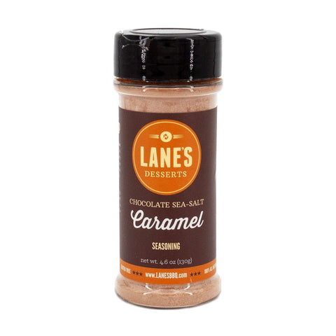 Image of Lane's BBQ Sauces & Rubs 4.4/4.6 oz 12 bottles to case Lane's BBQ Chocolated Sea-Salt Caramel Dessert Rub